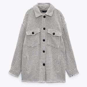 Zara Shirt Tweed Textured Shaket Size Small